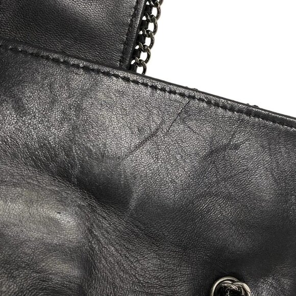 Auth CHANEL Luxury Line Black Patent Leather Handbag - Picture 14 of 16